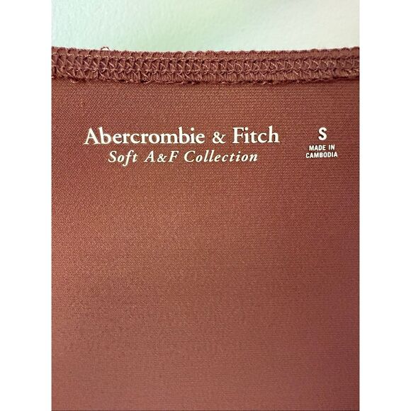 Abercrombie & Fitch Brown Long-Sleeve Slinky Hook-and-Eye Bodysuit Size S - Picture 6 of 10